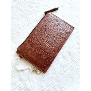 American Leather Co Western Brown Floral Supper Wallet